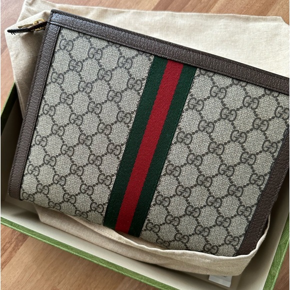 Gucci Ophidia Pouch in GG Supreme Canvas - Picture 5 of 15